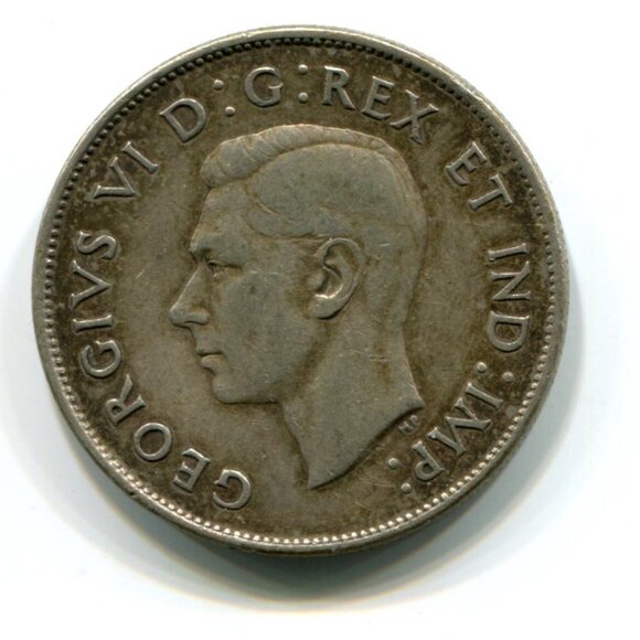 1943 Canada Silver Half Dollar Coin (l24) - Picture 2 of 2
